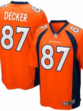 Denver Broncos #87 Nike On Field Jersey Orange Small